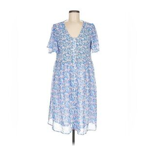 Piper & Scoot Blue Floral Dress. Size Small